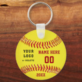 Personalized Softball Keychains Your Text and Logo Schlüsselanhänger (Vorderseite)