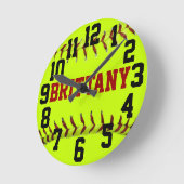 Personalized Softball Wall Clock Runde Wanduhr (Winkel)