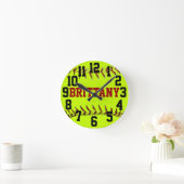 Personalized Softball Wall Clock Runde Wanduhr (Zuhause)