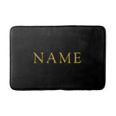Personalized Solid Black Bath Mat with Custom Name Badematte (Vorderseite)