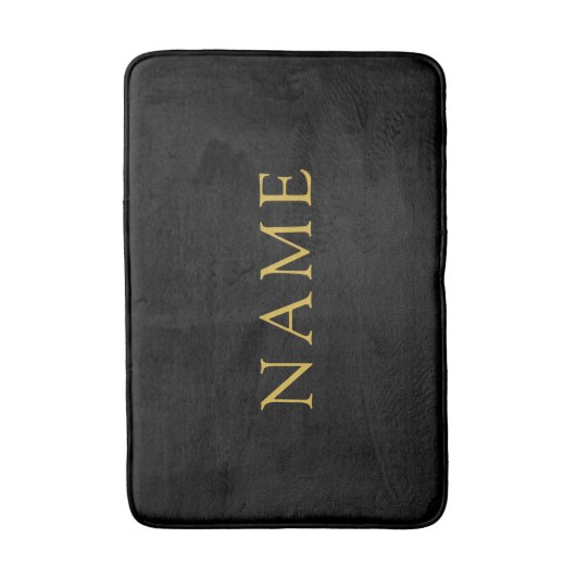 Personalized Solid Black Bath Mat with Custom Name Badematte (Vorderseite Vertikal)