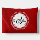 Personalized Solid Red Cosmetic Bag Zubehörtasche (Vorderseite)