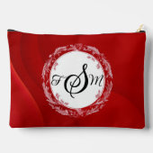 Personalized Solid Red Cosmetic Bag Zubehörtasche (Rückseite)