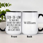 Personalized Son in Law  Tasse