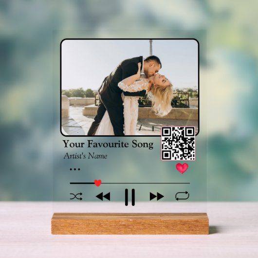 Personalized Song Code Night Light Romantic Couple Acrylschild (Neutral)