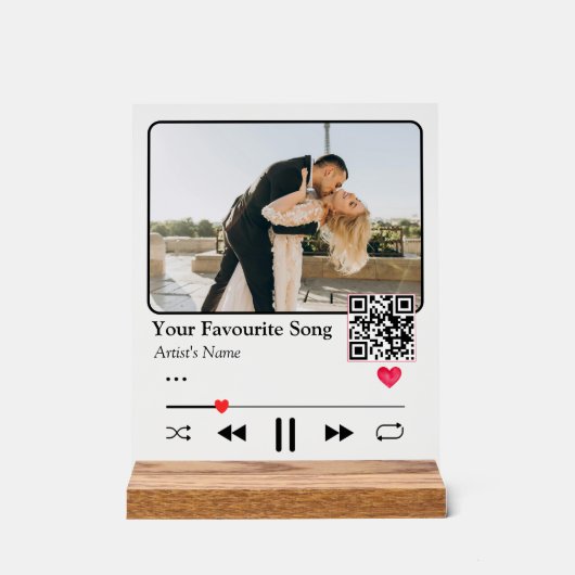 Personalized Song Code Night Light Romantic Couple Acrylschild (Vorderseite)