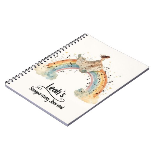 PERSONALIZED Songwriting Journal, Spiral Bound Notizblock (Linke Seite)