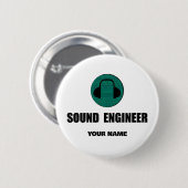Personalized Sound Engineer Audio Engineering Button (Vorne & Hinten)
