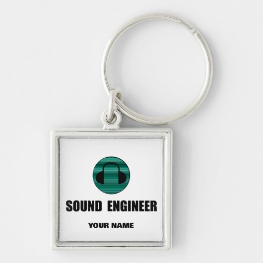 Personalized Sound Engineer Audio Engineering Schlüsselanhänger (Vorne)