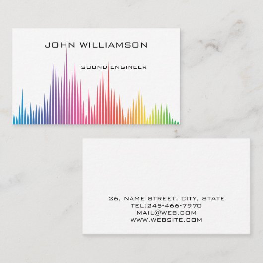 Personalized Sound Engineer Audio Engineering Visitenkarte (Vorne/Hinten)