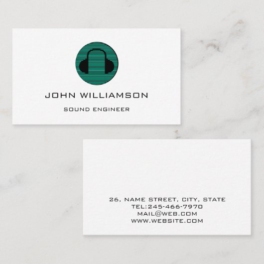 Personalized Sound Engineer Audio Engineering Visitenkarte (Vorne/Hinten)