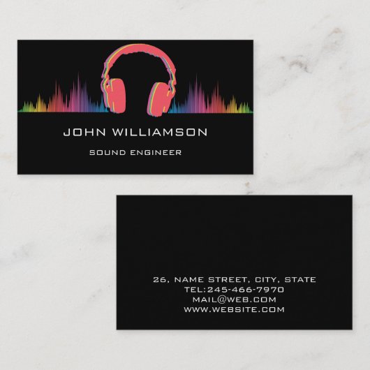 Personalized Sound Engineer Audio Engineering Visitenkarte (Vorne/Hinten)