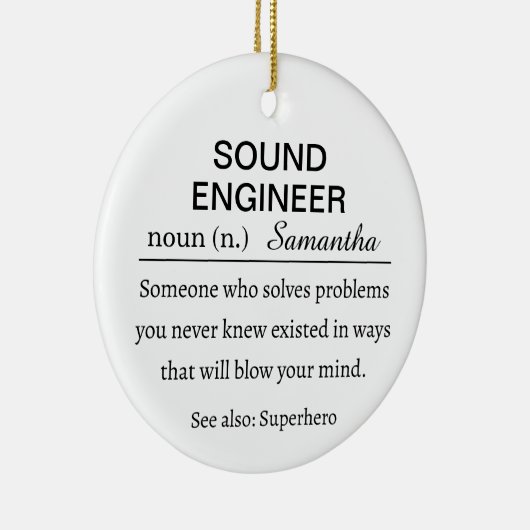 Personalized Sound Engineer Definition Keramik Ornament (Rechts)