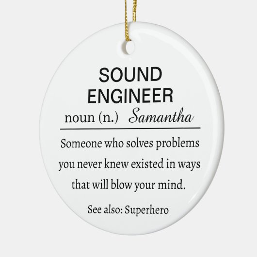 Personalized Sound Engineer Definition Keramik Ornament (Links)