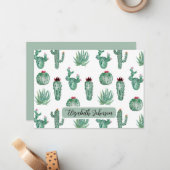 Personalized Southwest Cactus Botanical Note Card Mitteilungskarte (Vorderseite/Rückseite Beispiel)