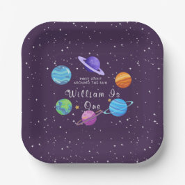 Personalized Space Birthday Paper Plates Solar Sys Pappteller