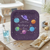Personalized Space Birthday Paper Plates Solar Sys Pappteller