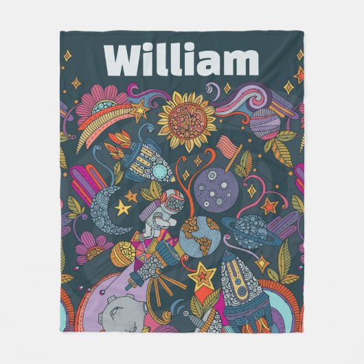 Personalized Space Name Poster for Kids  Fleecedecke (Vorderseite)