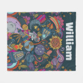 Personalized Space Name Poster for Kids  Fleecedecke (Vorderseite (Horizontal))