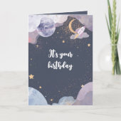 Personalized Space Theme Birthday Card Karte (Vorderseite)