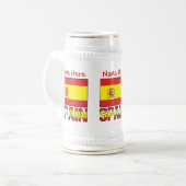 Personalized Spain Flag Heritage Design Bierglas (Vorderseite Links)