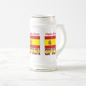 Personalized Spain Flag Heritage Design Bierglas (VorderseiteRechts)