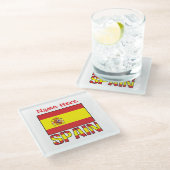 Personalized Spain Flag Heritage Design Glasuntersetzer (Schrägansicht)