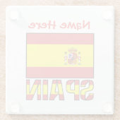 Personalized Spain Flag Heritage Design Glasuntersetzer (Rückseite)