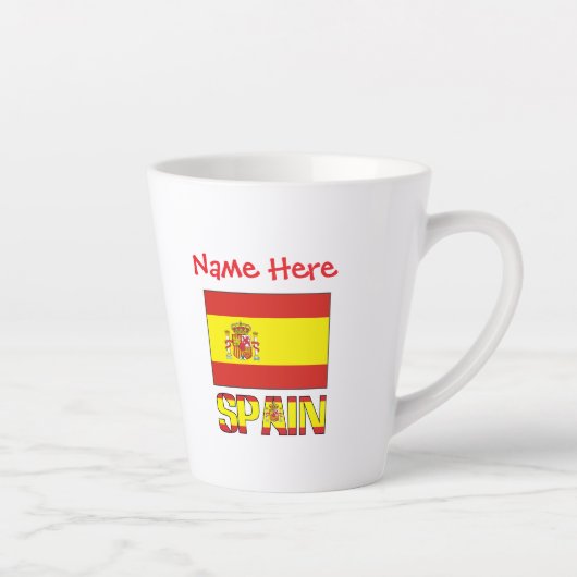 Personalized Spain Flag Heritage Design Small Milchtasse (Rechts)