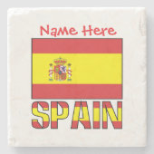 Personalized Spain Flag Heritage Design Steinuntersetzer (Vorderseite)