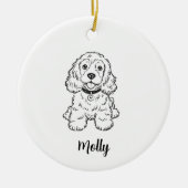 Personalized Spaniel Dog Christmas Keramik Ornament (Vorne)