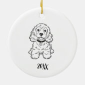 Personalized Spaniel Dog Christmas Keramik Ornament (Hinten)