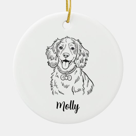 Personalized Spaniel Dog Christmas Keramik Ornament (Vorne)