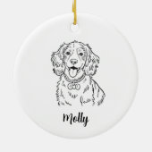 Personalized Spaniel Dog Christmas Keramik Ornament (Hinten)