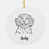 Personalized Spaniel Dog Christmas Keramik Ornament (Hinten)
