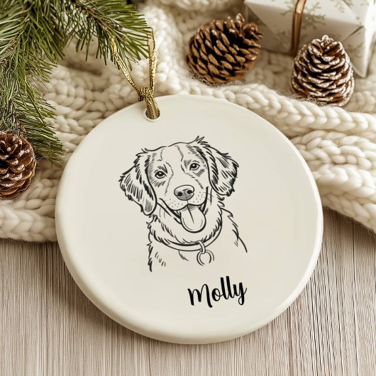 Personalized Spaniel Dog Christmas Keramik Ornament