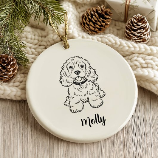Personalized Spaniel Dog Christmas Keramik Ornament