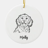 Personalized Spaniel Dog Christmas Keramik Ornament (Vorne)