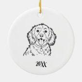 Personalized Spaniel Dog Christmas Keramik Ornament (Hinten)