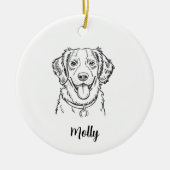 Personalized Spaniel Dog Christmas Keramik Ornament (Vorne)