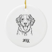 Personalized Spaniel Dog Christmas Keramik Ornament (Hinten)