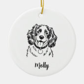 Personalized Spaniel Dog Christmas Keramik Ornament (Vorne)