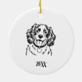Personalized Spaniel Dog Christmas Keramik Ornament (Hinten)