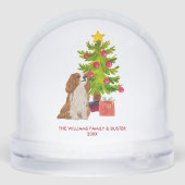 Personalized Spaniel Dog Christmas Schneekugeln (Rückseite)