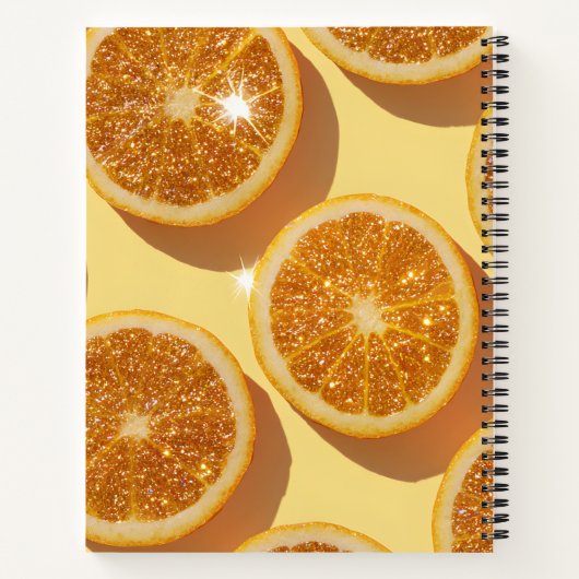 Personalized Sparkle Citrus Glitter Orange Notizblock (Rückseite)