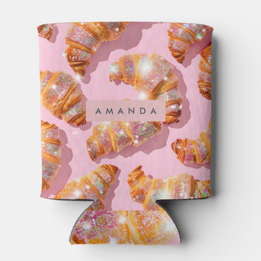 Personalized Sparkle Croissant Style Dosenkühler (Rückseite)