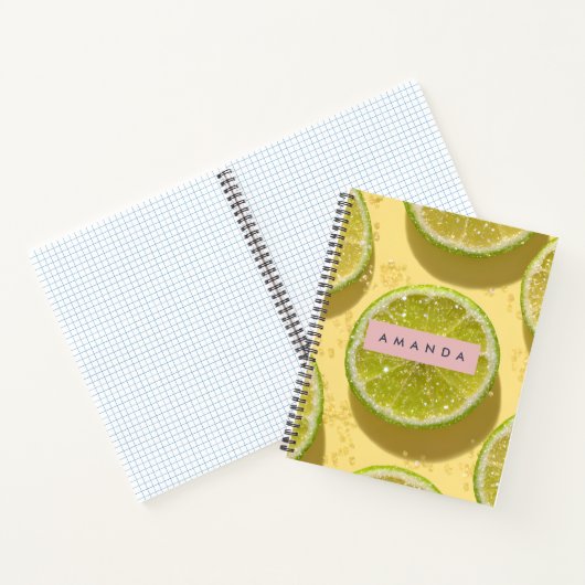 Personalized Sparkle Lime Slice Glitter Citrus  Notizblock (Innenseite)
