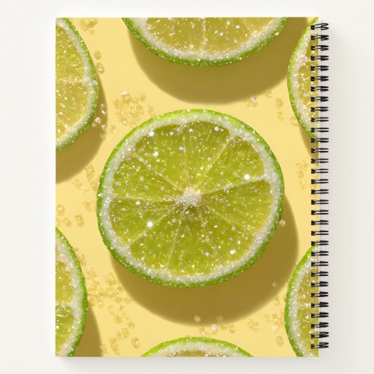 Personalized Sparkle Lime Slice Glitter Citrus  Notizblock (Rückseite)