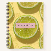 Personalized Sparkle Lime Slice Glitter Citrus  Notizblock (Vorderseite)