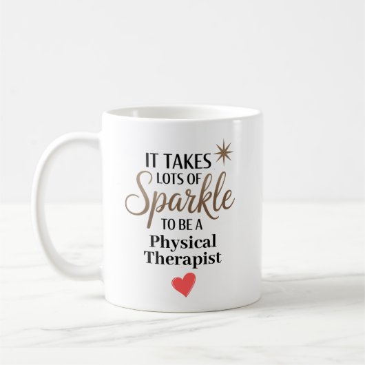 Personalized Sparkle Physical Therapist Kaffeetasse (Links)